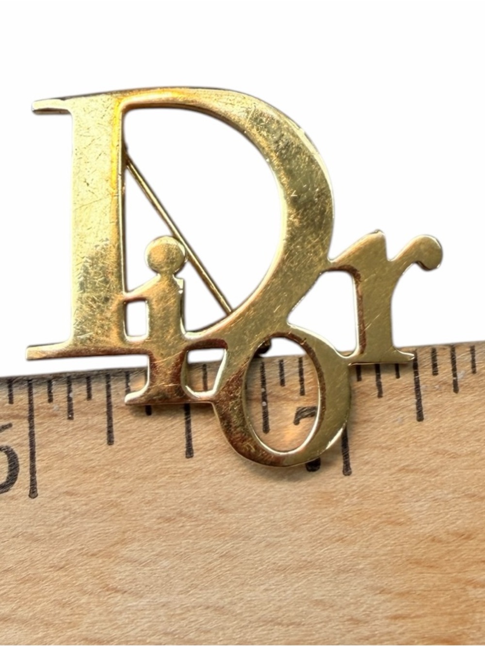 Vintage Gold-tone  'Dior' Logo Brooch - Picture 2 of 9